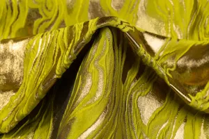 Abstract Metallic Italian Cloqué Brocade - Yellow