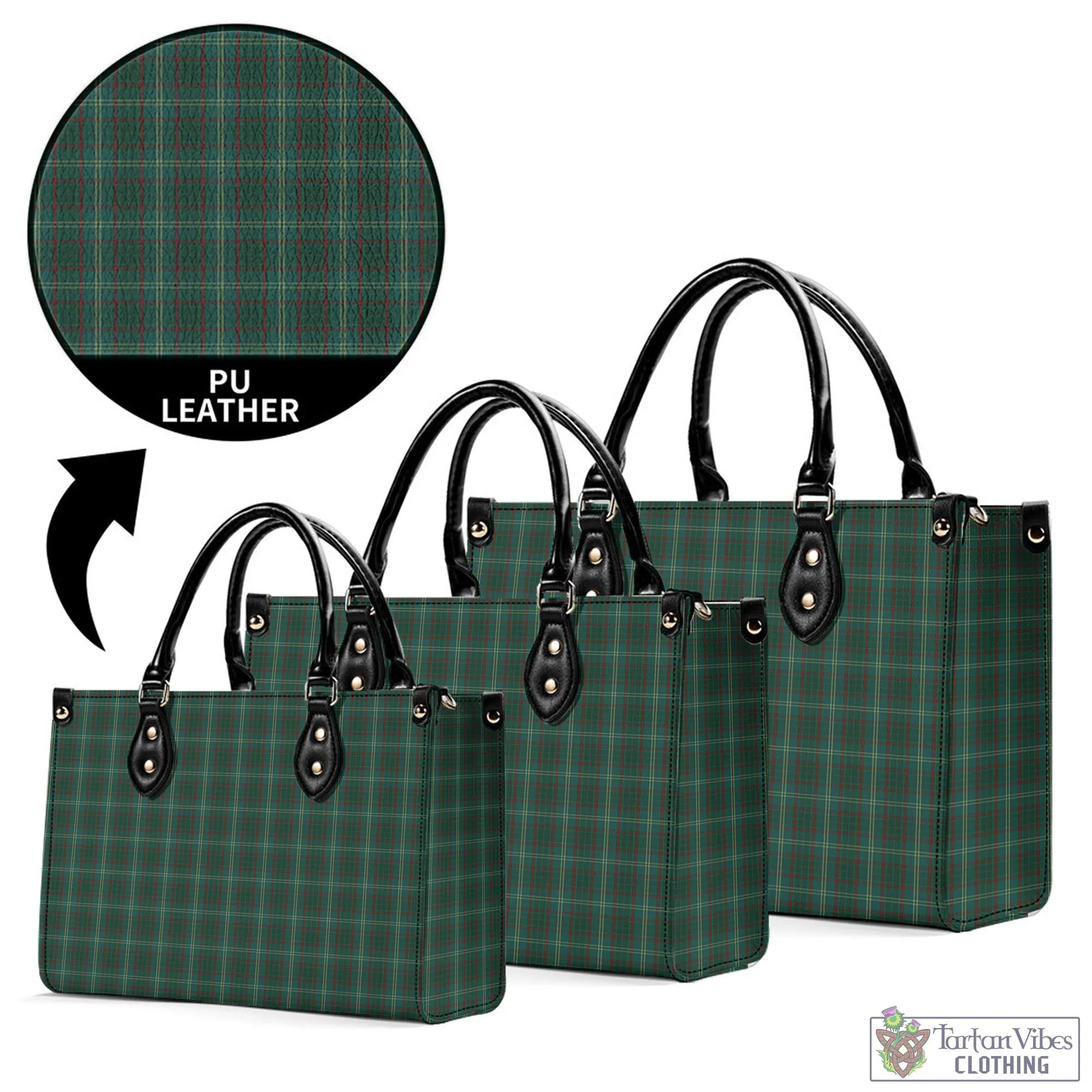 Armagh County Ireland Tartan Luxury Leather Handbags