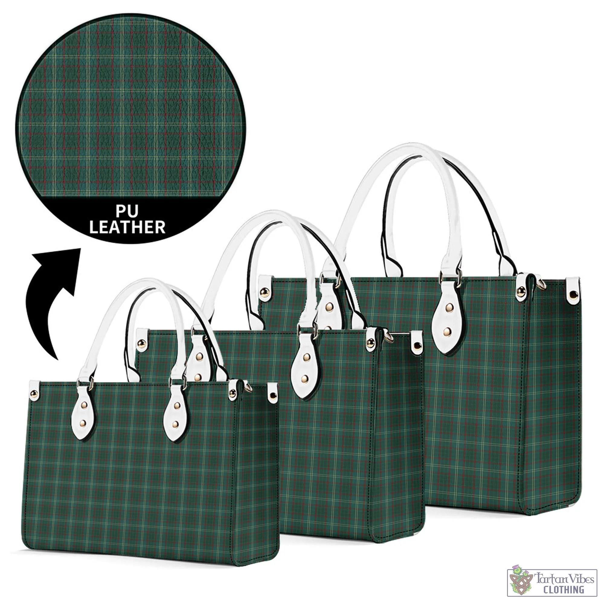 Armagh County Ireland Tartan Luxury Leather Handbags