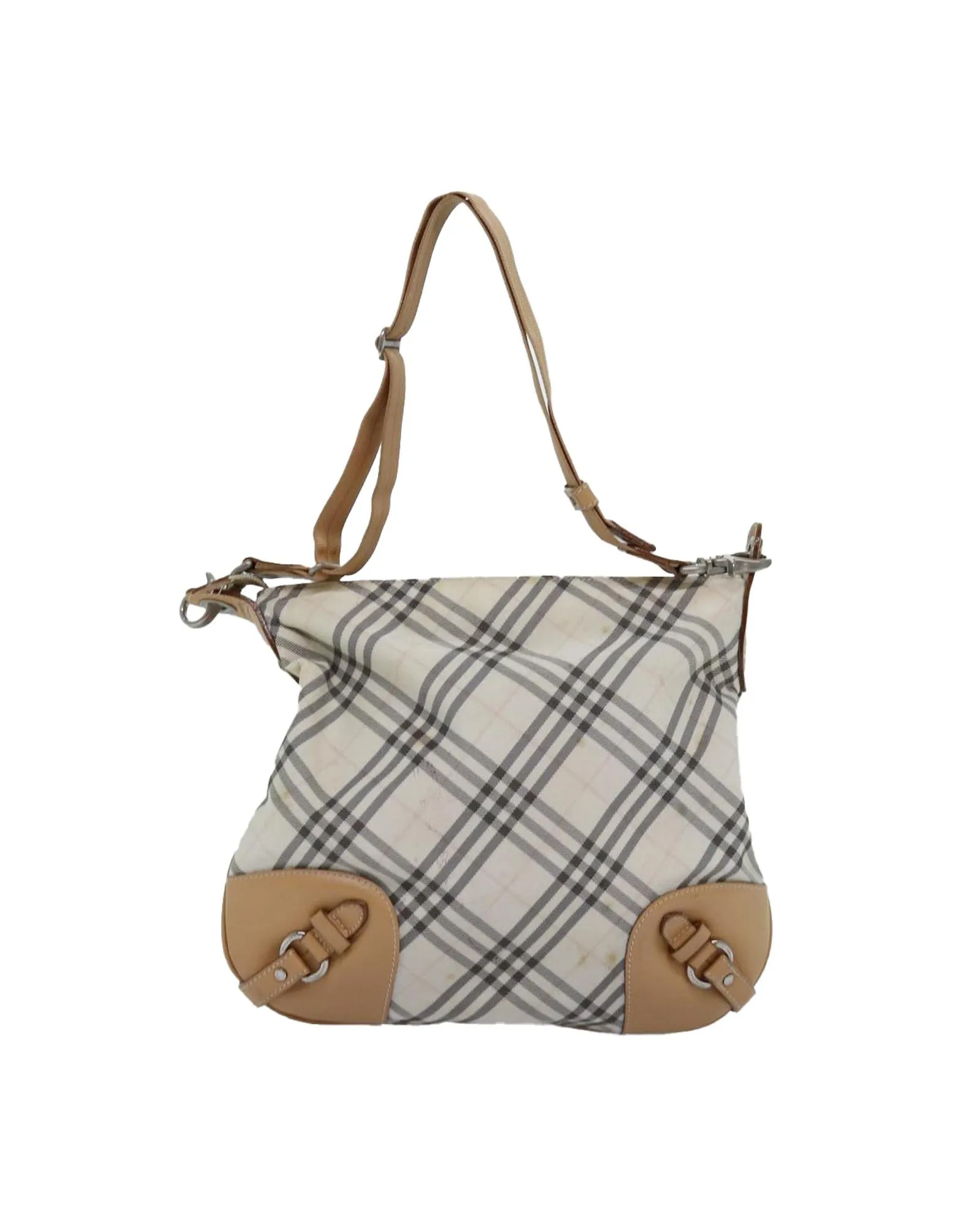 Beige Nylon Shoulder Bag with Nova Check Pattern by Burberry