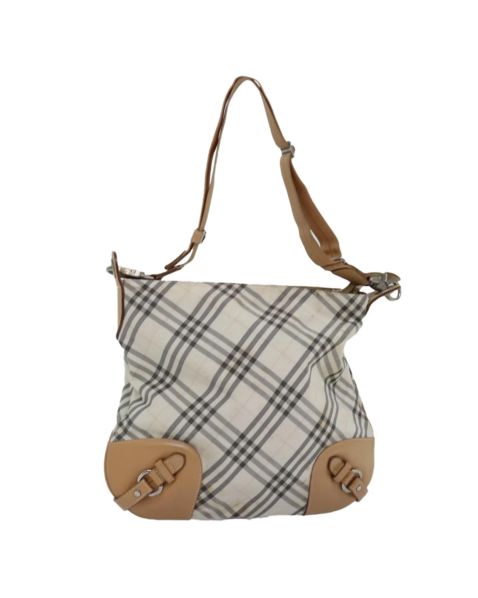 Beige Nylon Shoulder Bag with Nova Check Pattern by Burberry