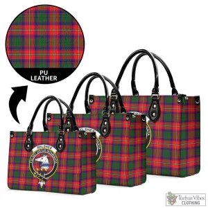 Belshes Tartan Luxury Leather Handbags with Family Crest