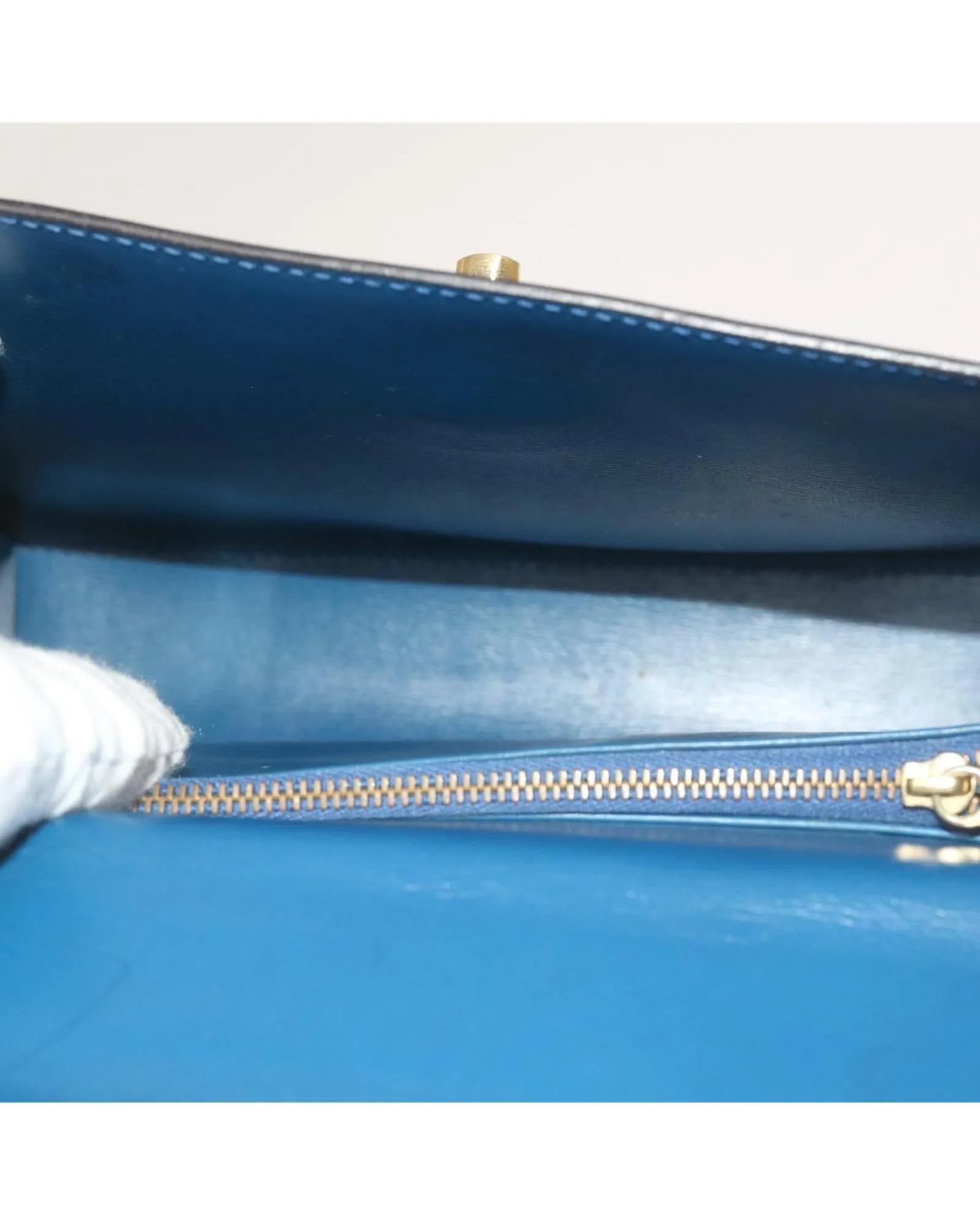 Blue Leather Hand Bag by Louis Vuitton