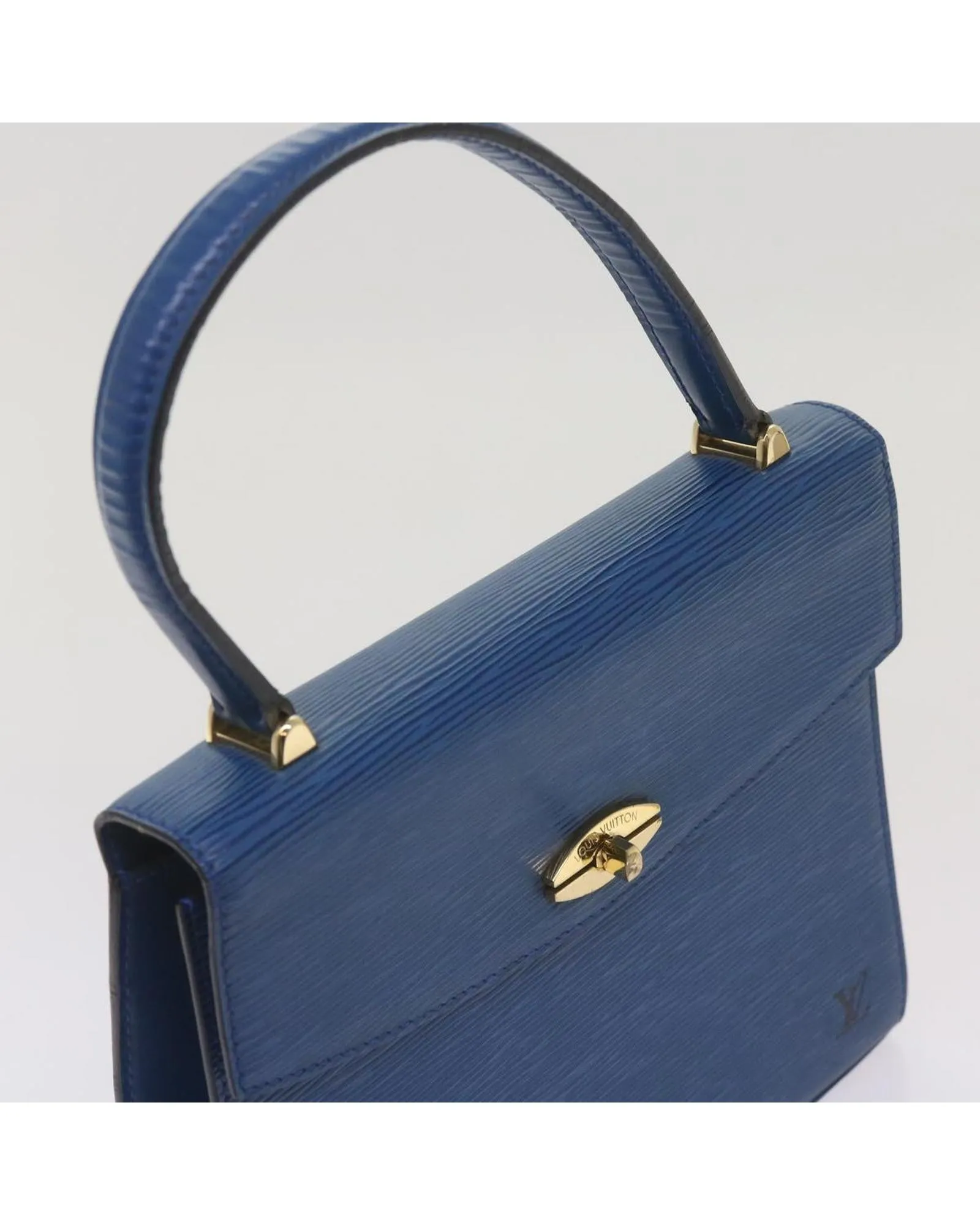 Blue Leather Hand Bag by Louis Vuitton