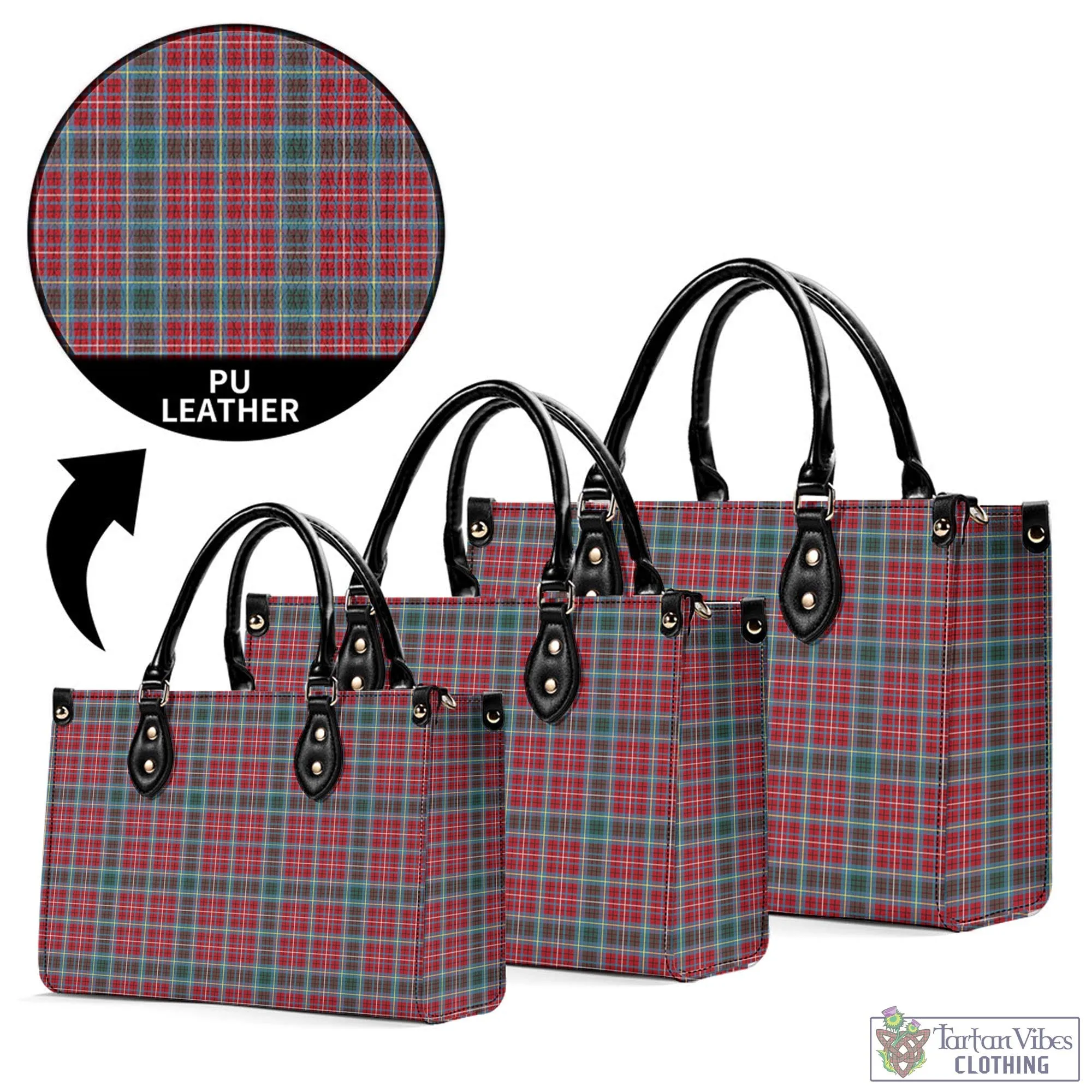 British Columbia Province Canada Tartan Luxury Leather Handbags