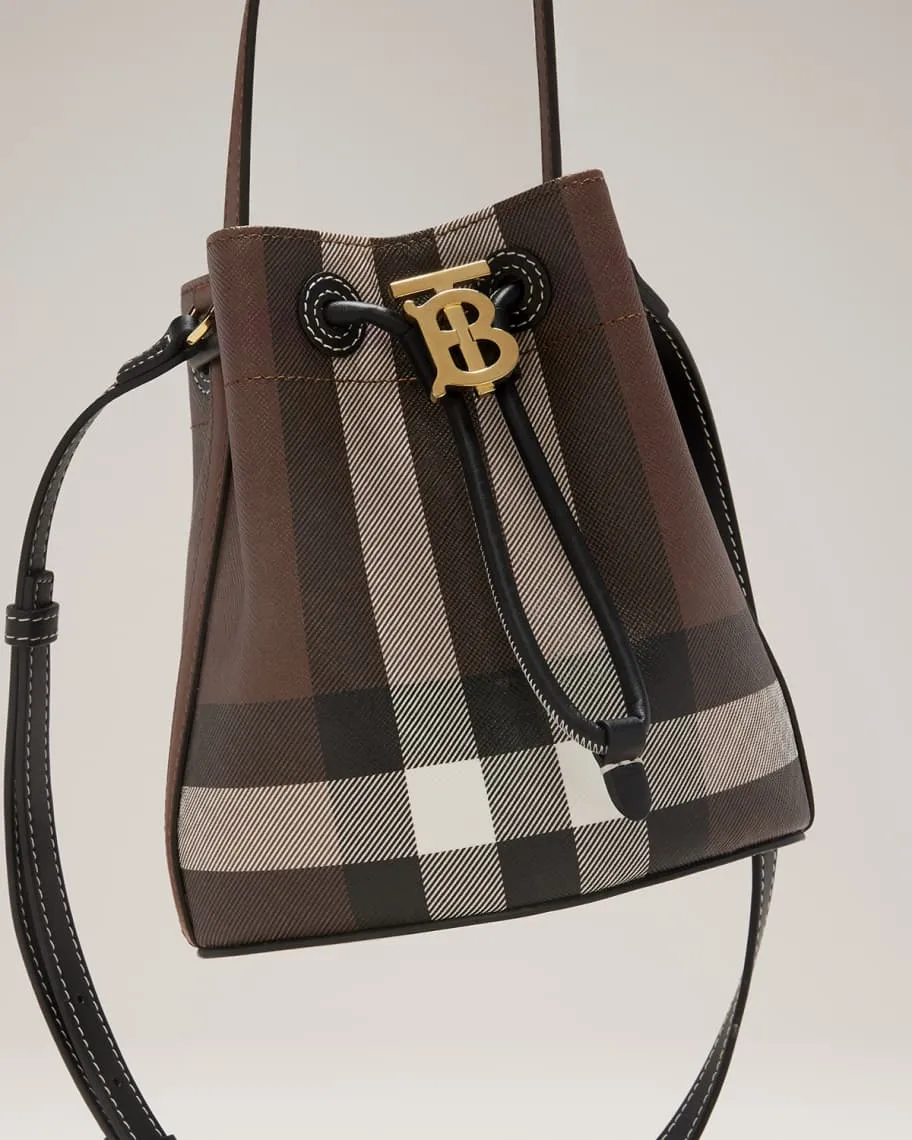 Burberry Check Drawstring Bucket Bag