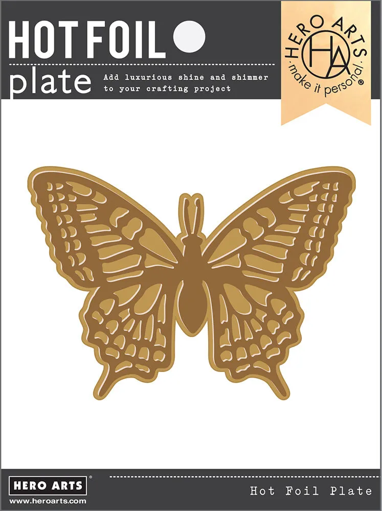 butterfly hot foil plate by hero arts