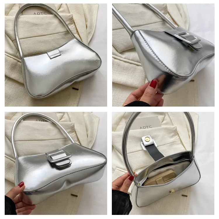 Cambrie Glossy Faux Leather Shoulder Bag