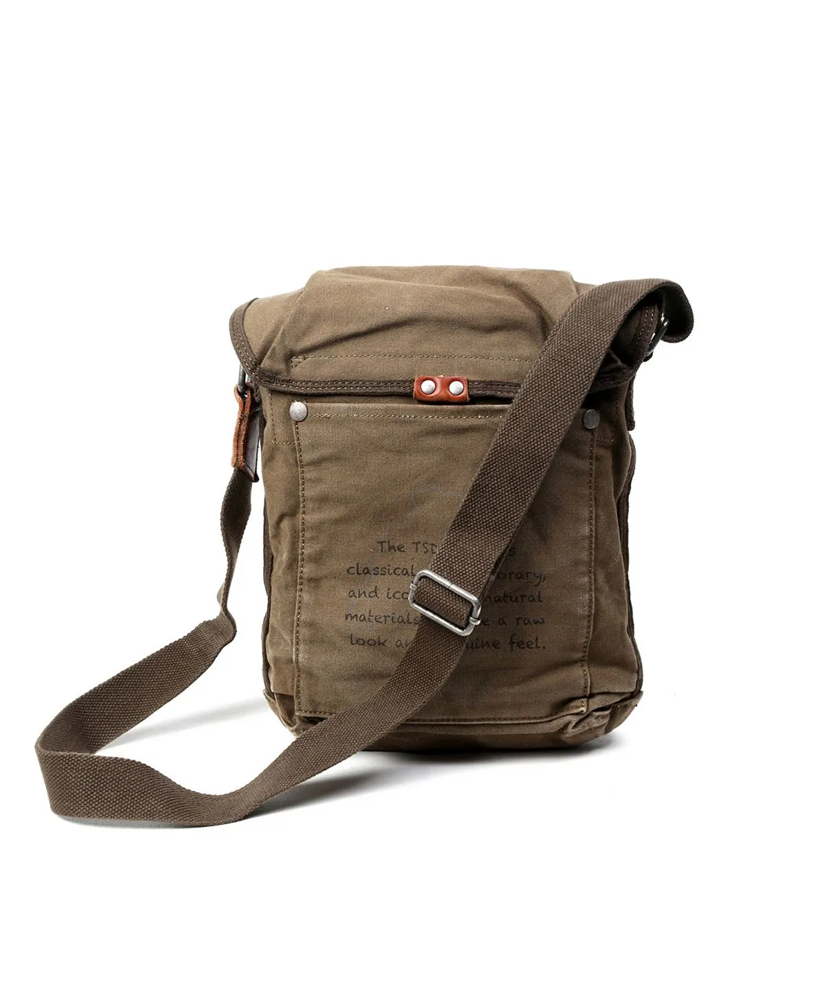 Canvas shoulder bag with flap Forest TSD BRAND