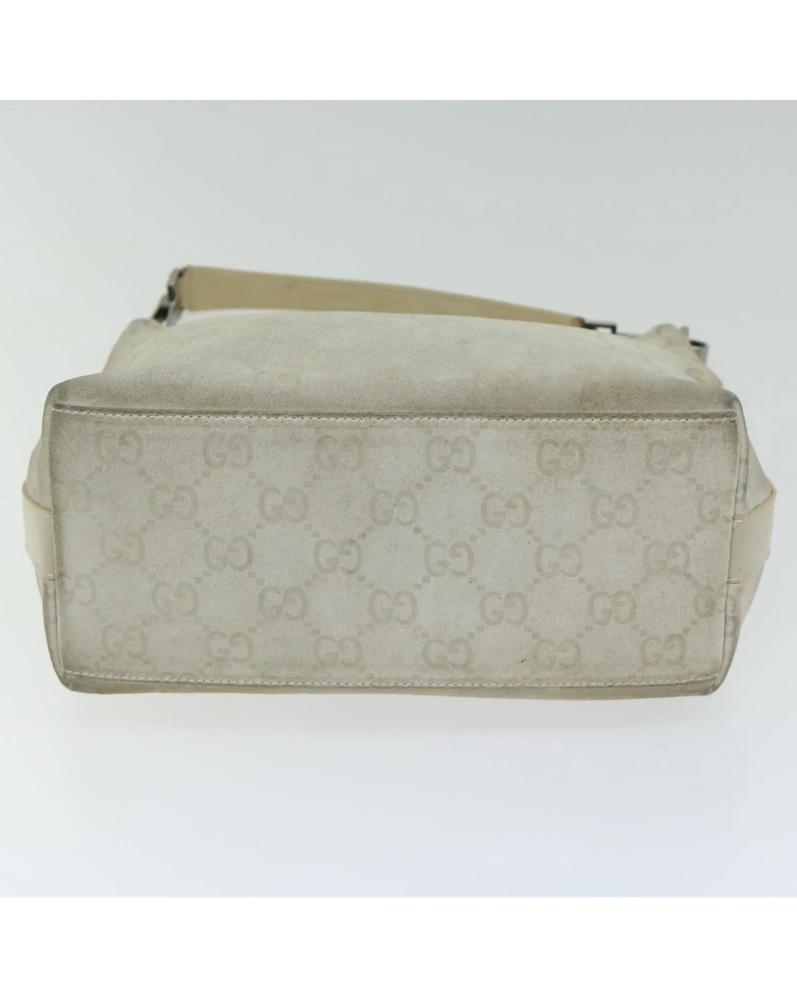 Canvas Shoulder Bag with Signature GG Pattern and Ivory Hue