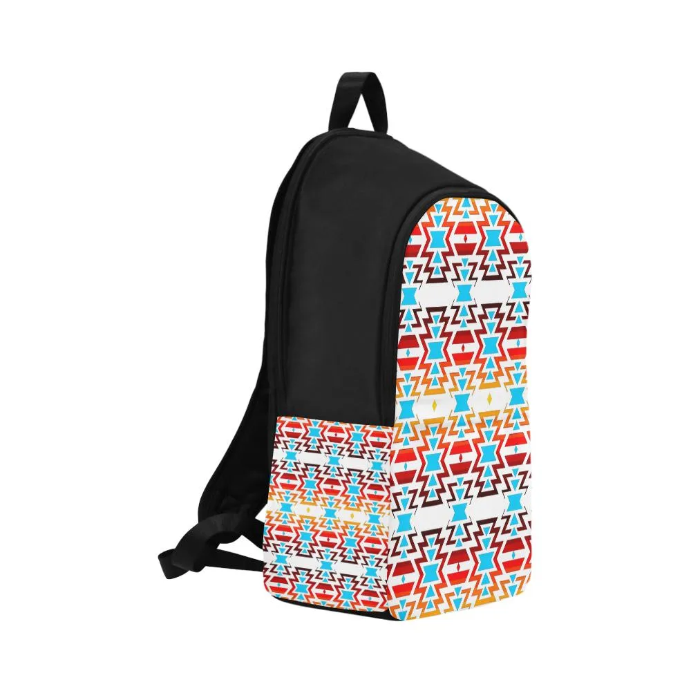 Fire Colors and Sky White Large Backpack