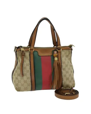 GG Canvas Web Sherry Line Hand Bag with Shoulder Strap