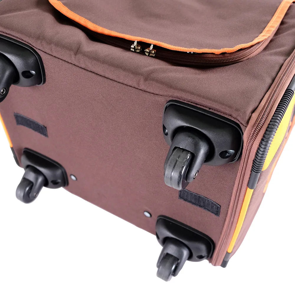 Ibiyaya Liso Backpack & Parallel Transport Pet Trolley | Orange/Brown