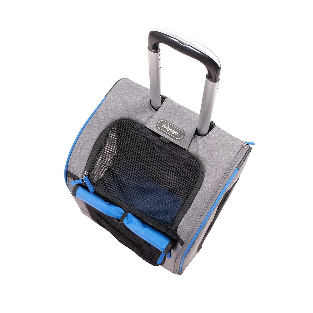 Ibiyaya Liso Backpack & Parallel Transport Pet Trolley | Slate/Sapphire