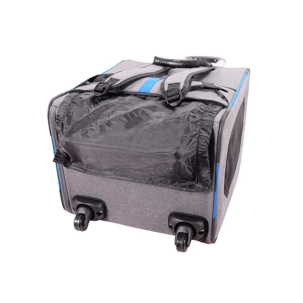 Ibiyaya Liso Backpack & Parallel Transport Pet Trolley | Slate/Sapphire