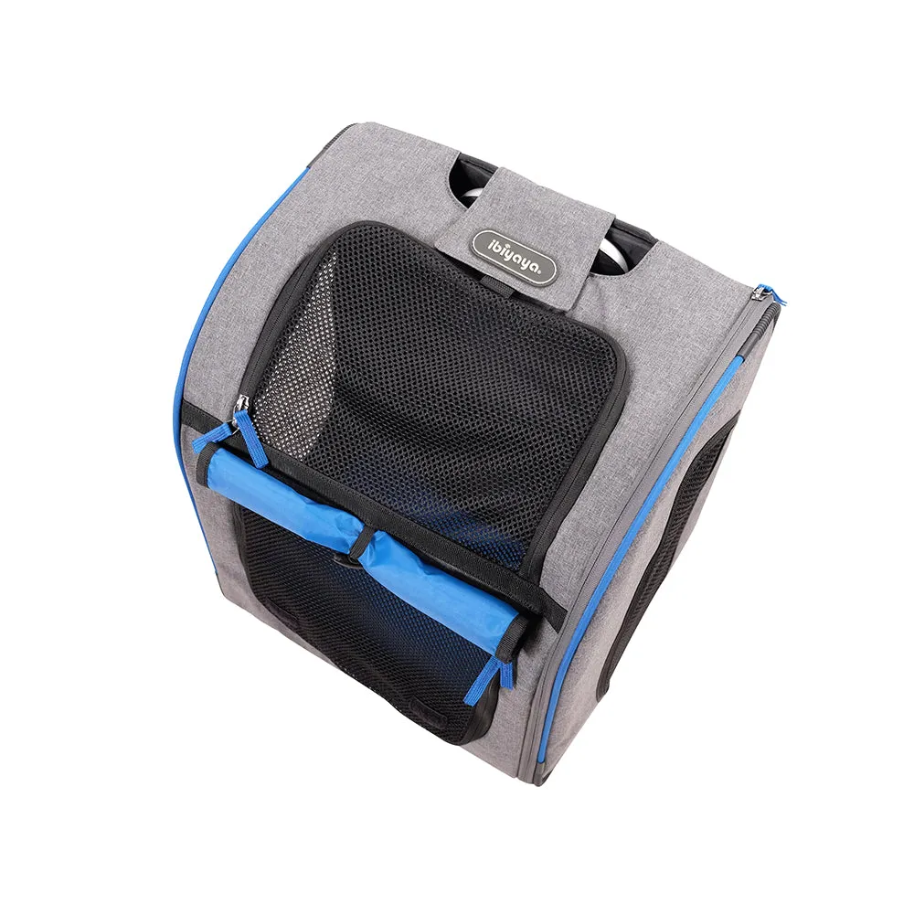 Ibiyaya Liso Backpack & Parallel Transport Pet Trolley | Slate/Sapphire