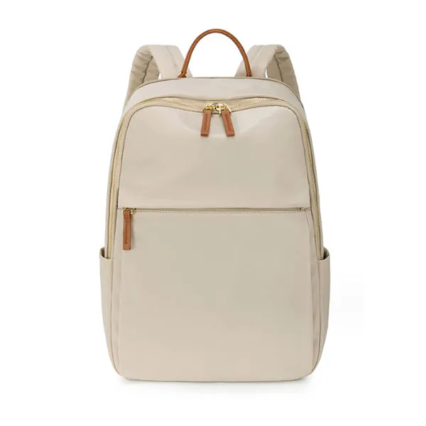 Laptop Apricot Backpack for Women, 15 Inch Computer Business Stylish Apricot Backpacks 女士筆記本電腦杏色背包，15 英寸電腦商務時尚杏色背包 KCBAG2254