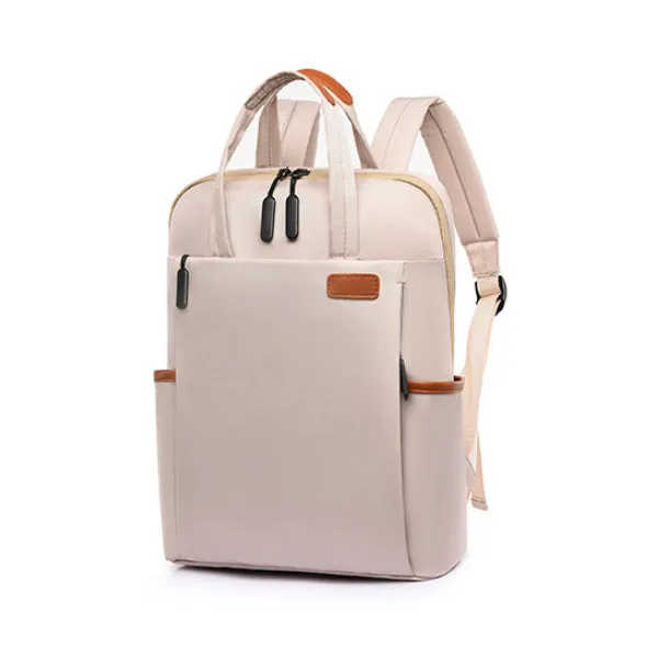 Laptop Off White Backpack Purse for Women, 13.3 Inch Computer Business Stylish Off White Backpacks 女士筆記本電腦米白色背包錢包，13.3 英寸電腦商務時尚米白色背包 KCBAG2229