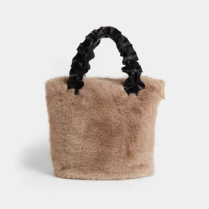 Larsa Faux Fur Wristlet - Tan