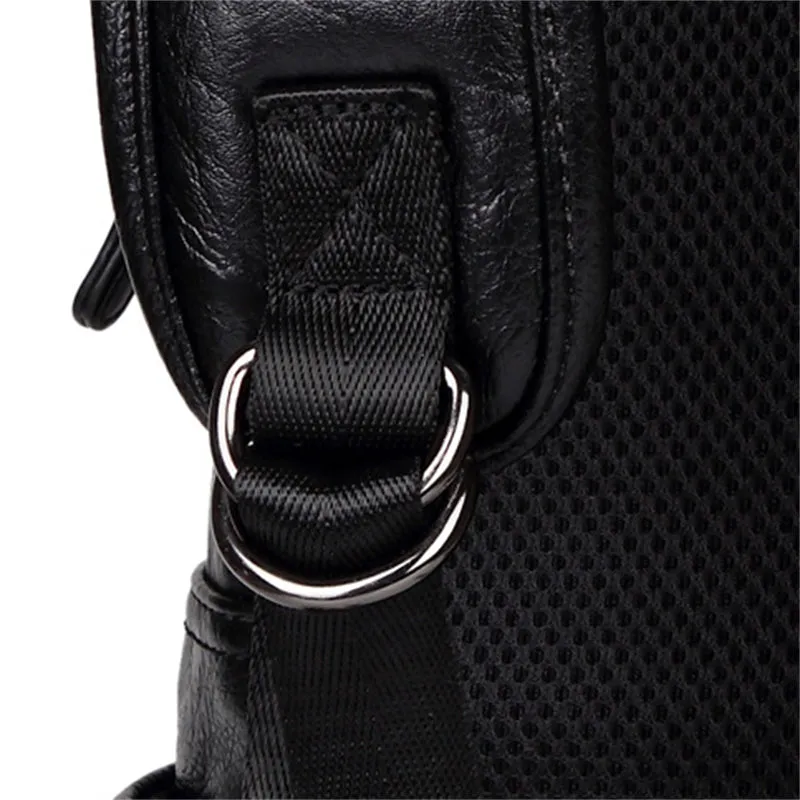 Men's Fashion Travel PU Waterproof Adjustable Shoulder Strap Backpack