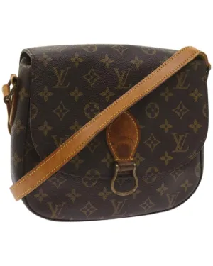 Monogram Shoulder Bag with Flap Closure and Golden Hardware