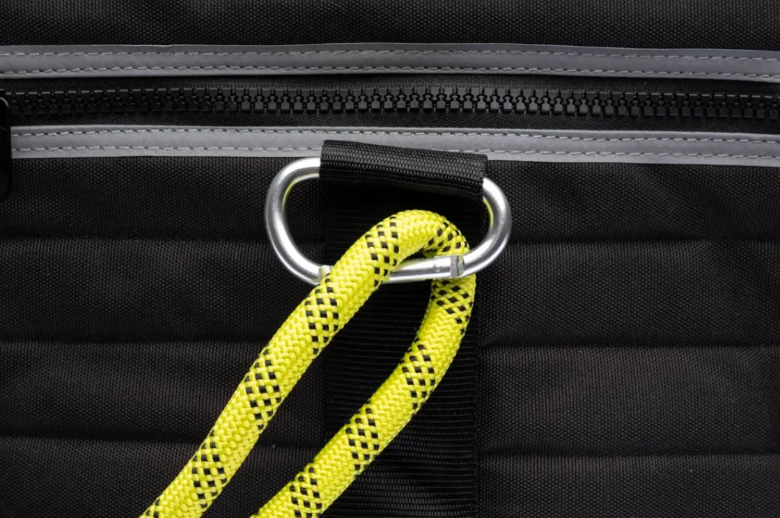 Out-Of-Office Dog Carrier in Black with Neon Yellow Straps (FINAL SALE)