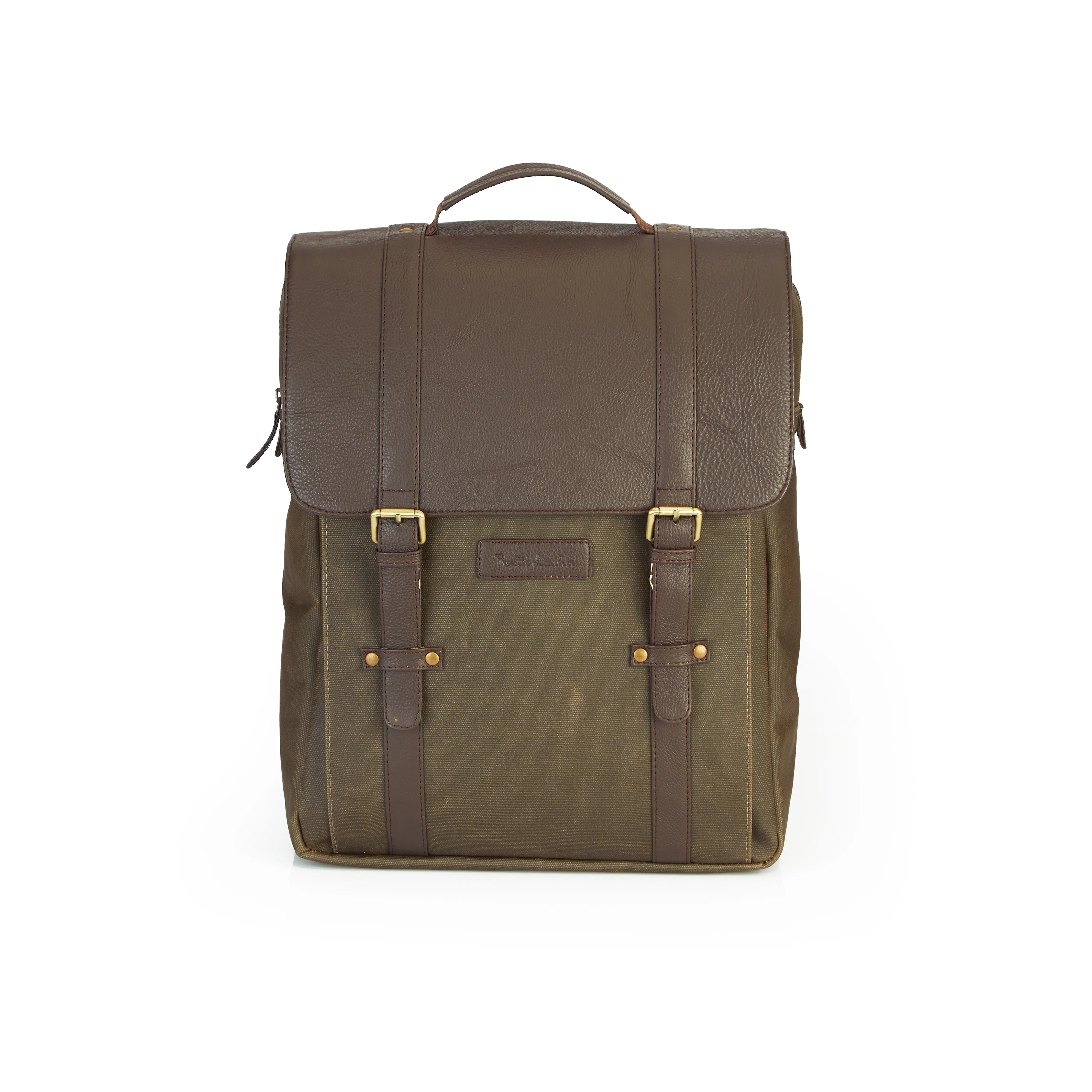 RUSTIC LEATHER BROOK CANVAS LEATHER BACKPACK