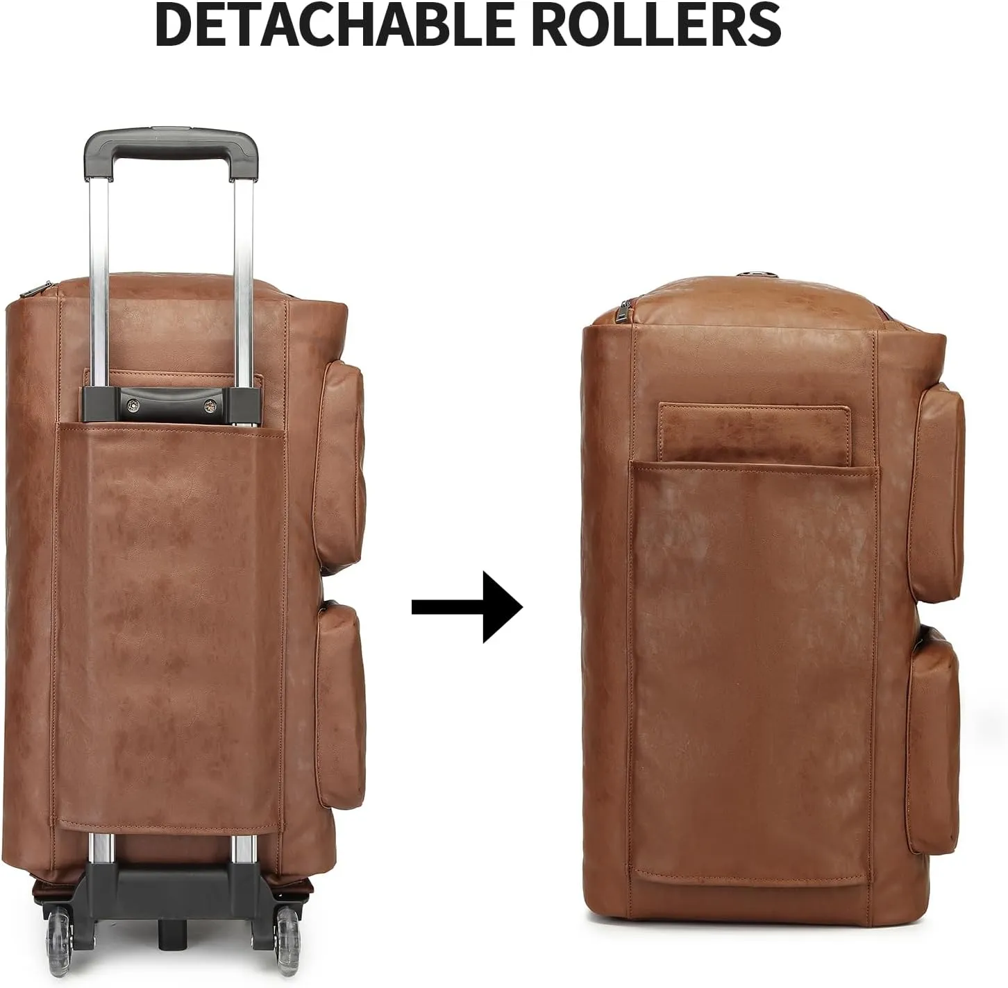 seyfocnia Rolling Garment Bags for Travel,Convertible Duffle Garment Bag Roller Bags for Travel Carry on Garment Bag with Wheels Luggage Rolling Weekender Roller Duffle Bags for Travel-Brown