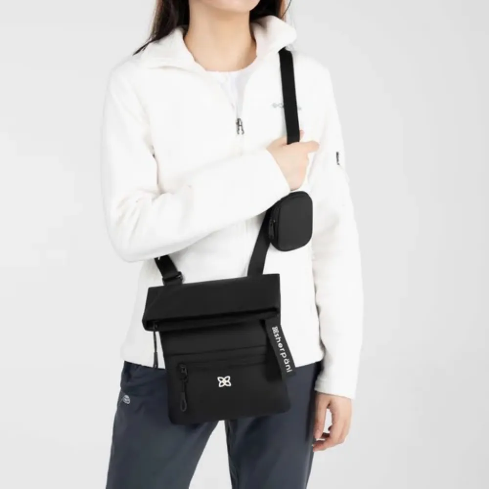 Sherpani Pica Crossbody Bag in Raven Black