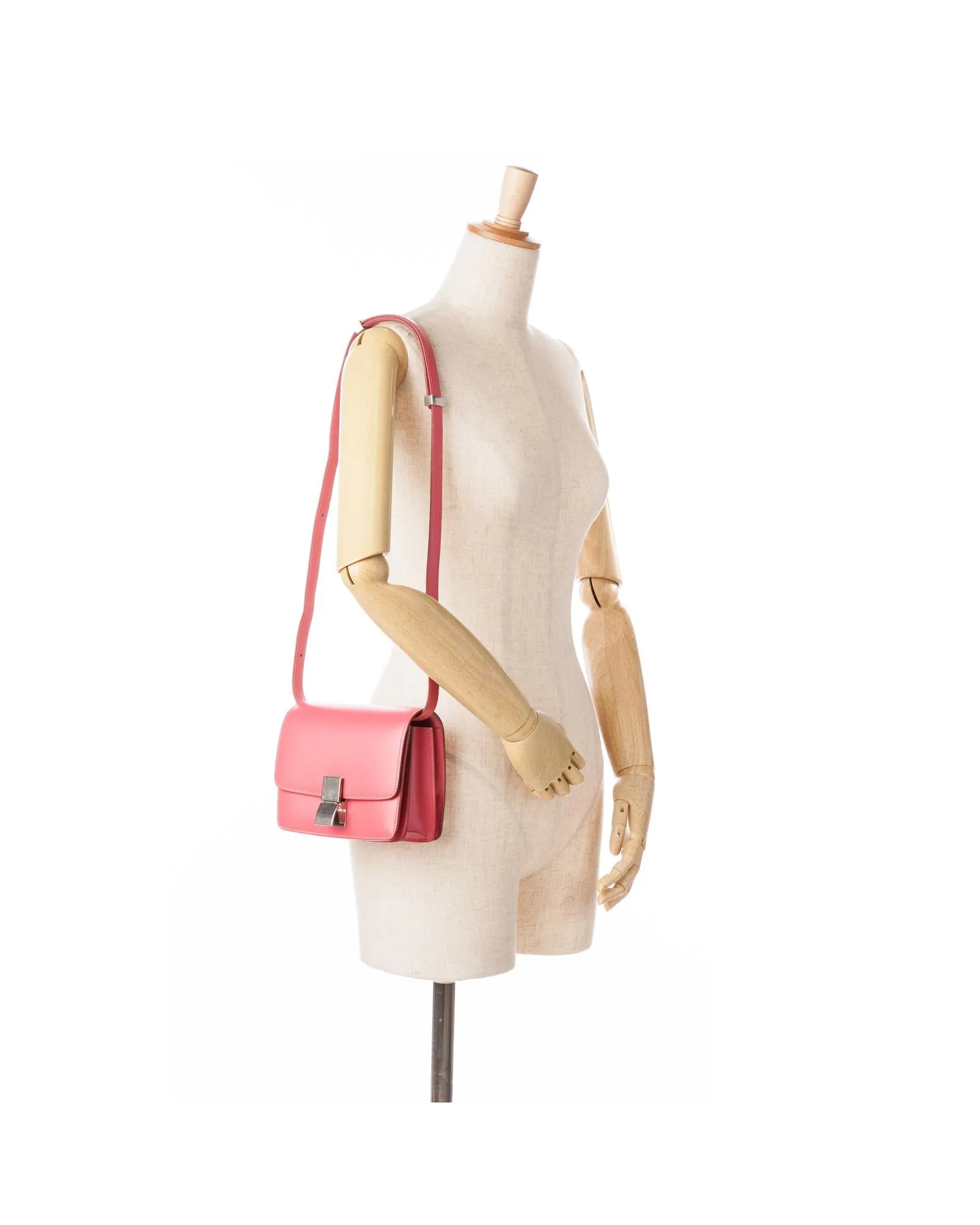 Small Calfskin Crossbody Bag with Push Lock Closure