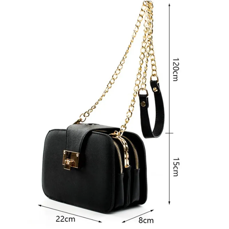 Spacious Flap Shape with Deluxe Chain Strap Vegan Leather Shoulder Bags