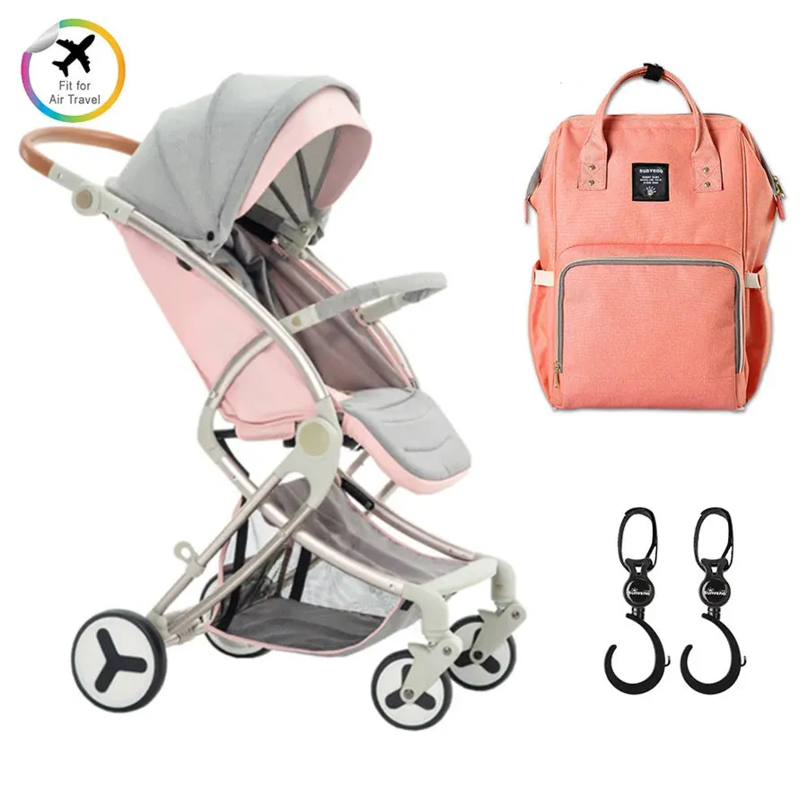 Teknum Feather Lite Traveller Stroller A1 Story (Light Pink Combo)