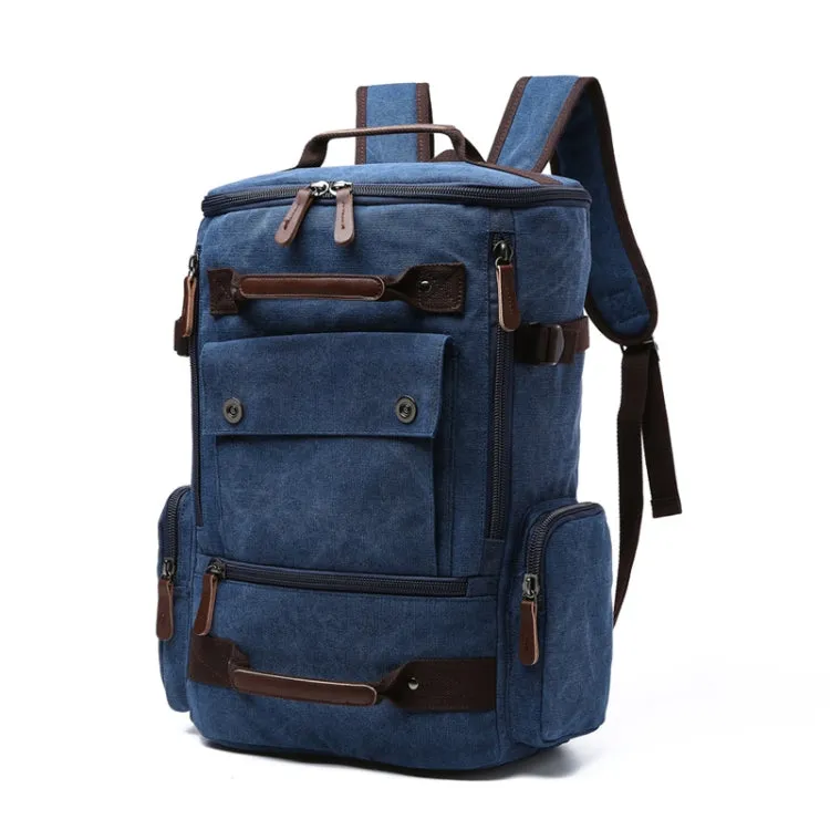 Travel Canvas Large Capacity Computer Backpack(Blue)