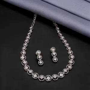 Western Style Short necklace With Silver Danglers 92.5 Sterling Silver