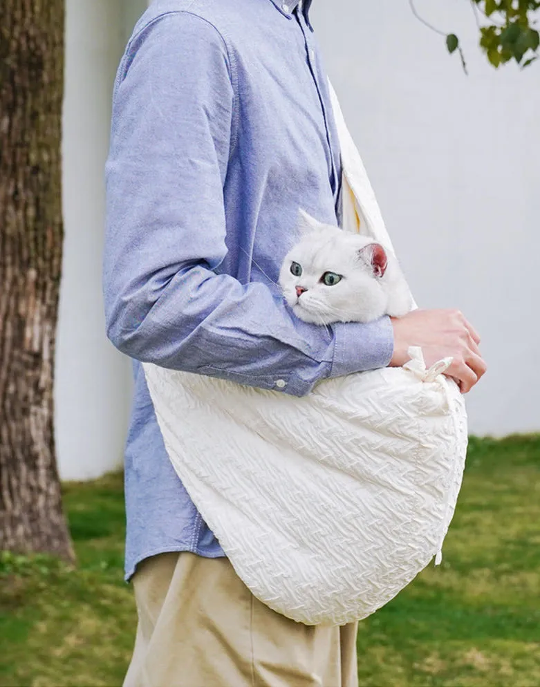 White Embossed Cat Bag Small Dog Carrier Bag