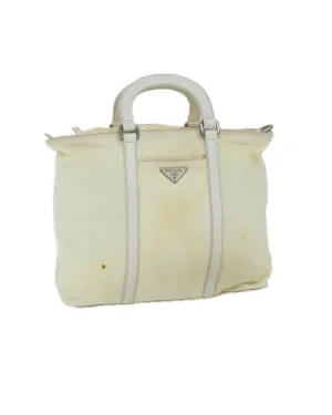 White Nylon 2-Way Hand Bag by Prada