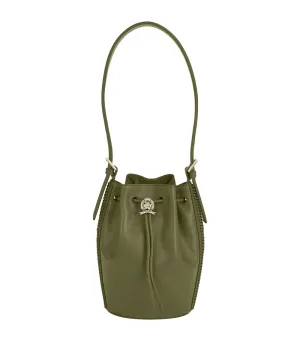 Women's Crest Leather Bucket Bag Putting Green