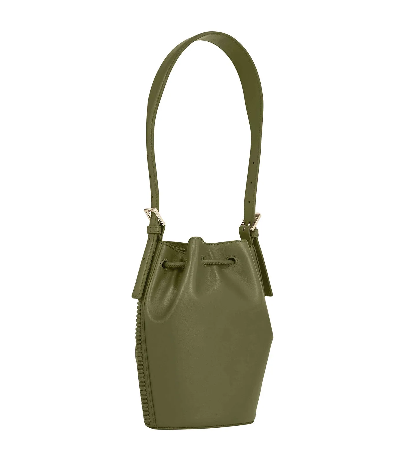 Women's Crest Leather Bucket Bag Putting Green